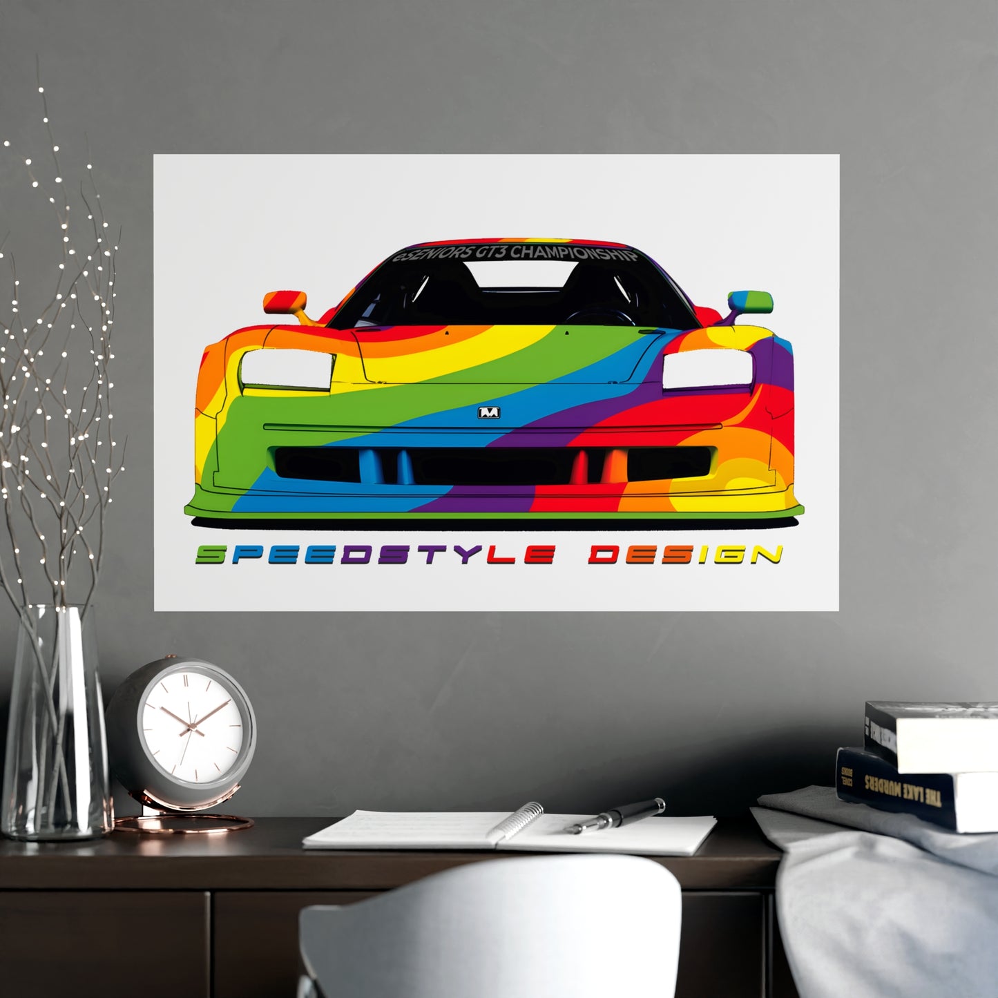 Matte Poster - Rainbow livery and sponsored NSX GT3