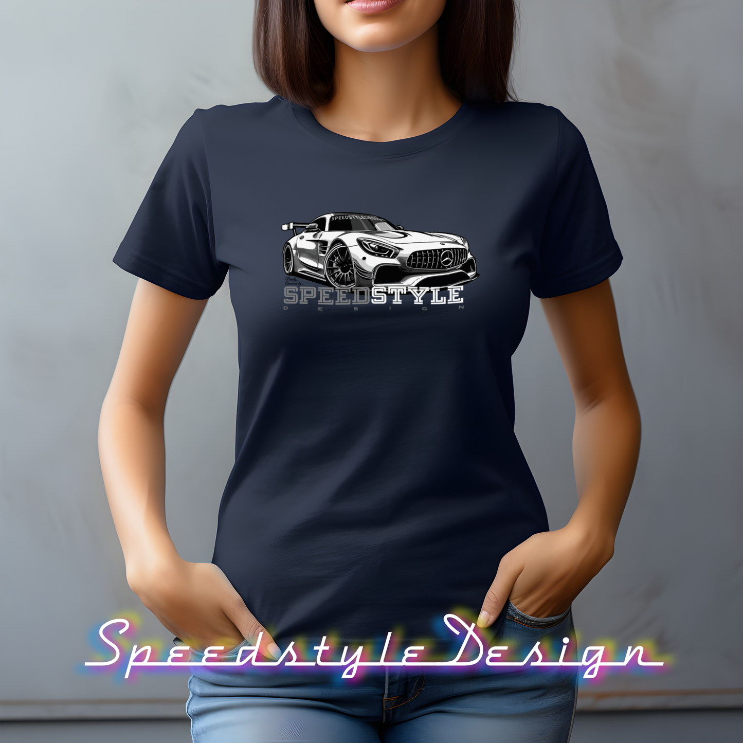 AMG GT3 2 colour Speedstyle print on a 100% cotton premium weight T-shirt